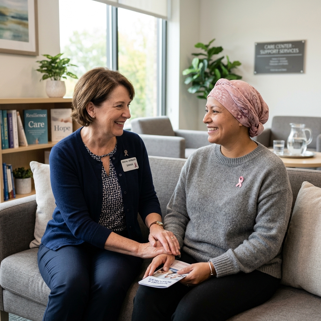 Breast Cancer Angels Social Worker Supporting Patient